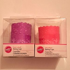 NWT Wilton Scalloped Pink & Purple Cupcake Baking Cups